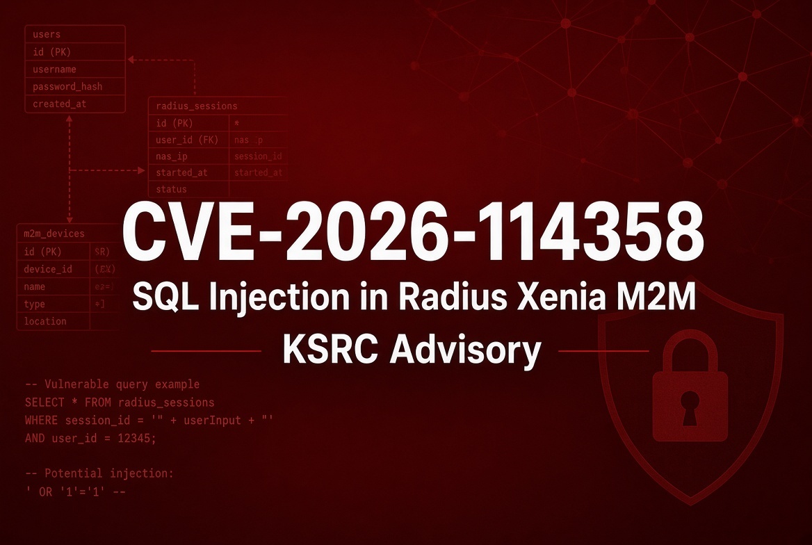 Critical SQL Injection Vulnerability in Radius Xenia M2M Platform